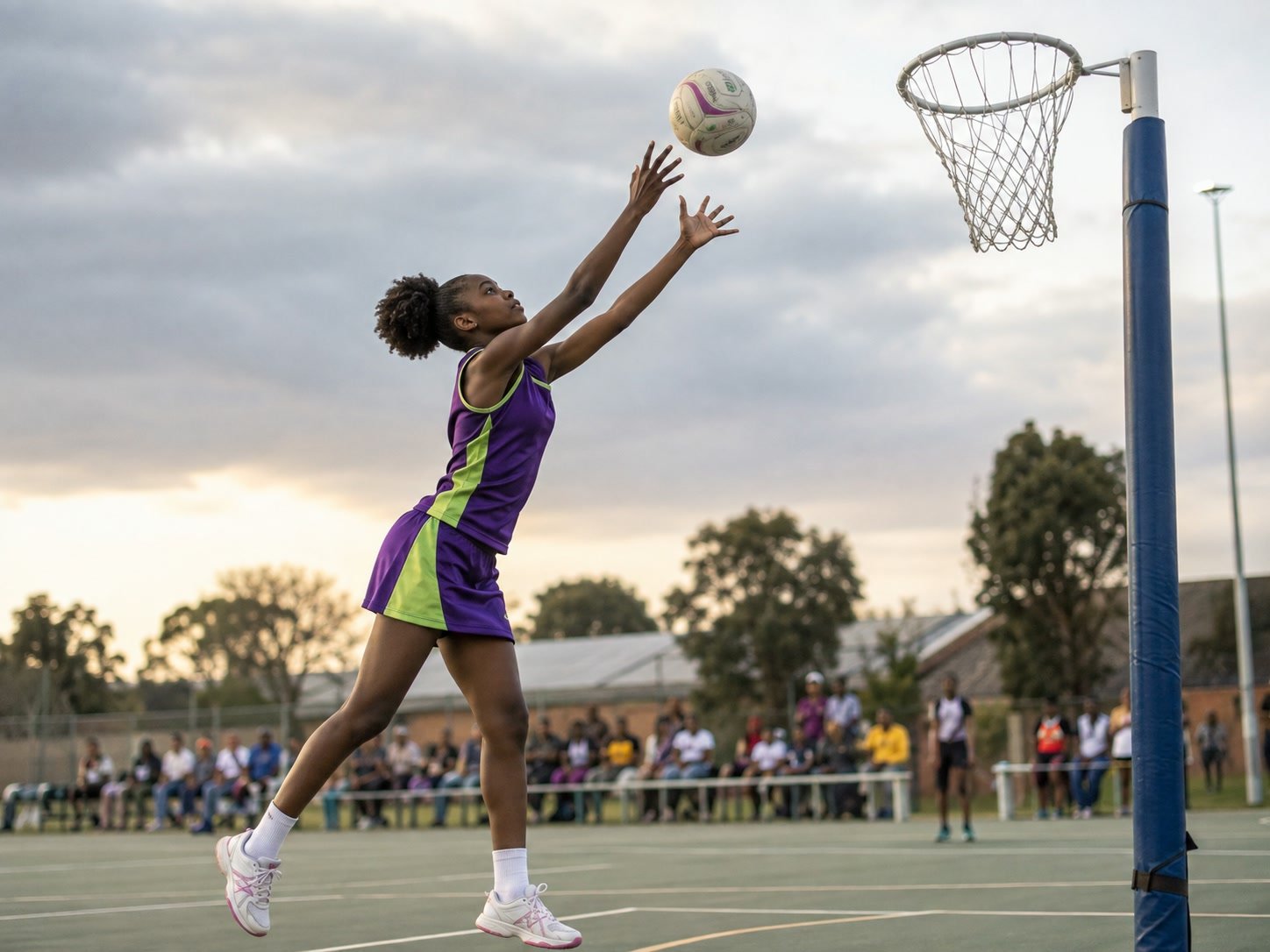 Netball jump-shot at goal