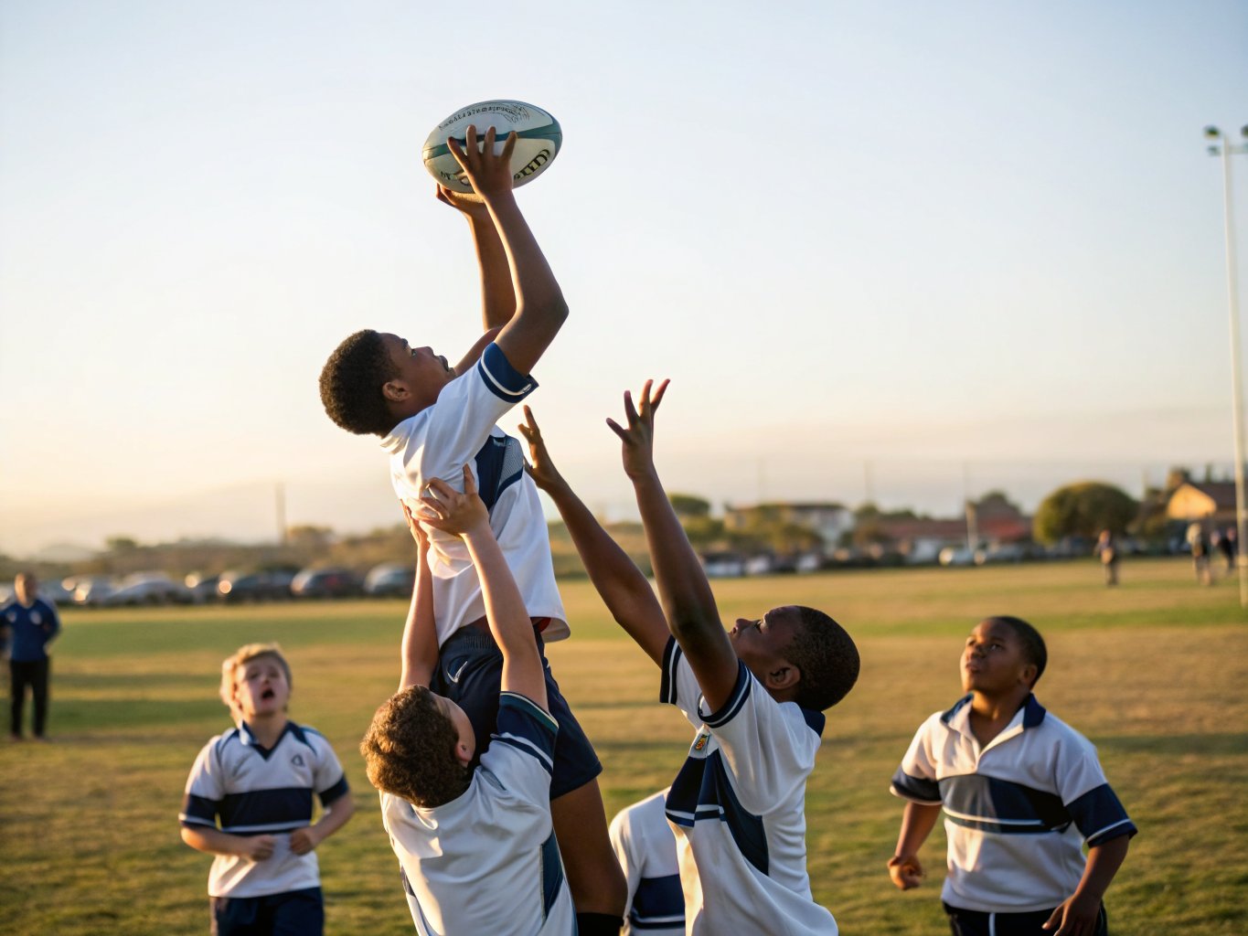 Schoolboy rugby line-out